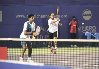  ??  ?? Purav Raja and Divij Sharan defeated Argentines Andres Molteni and Guillermo Duran in the semifinal on Friday.