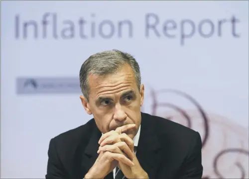  ?? PICTURE: PA. ?? INCOME WOES: Falling wages have created a headache for Bank Governor Mark Carney over the correct timing for any increase in interest rates.