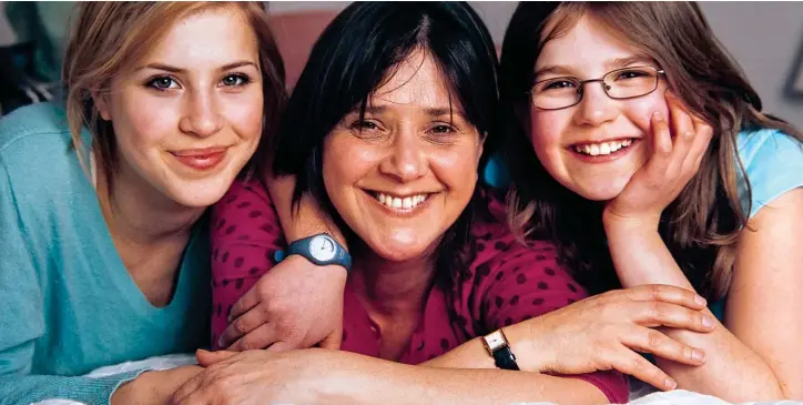  ??  ?? Mum’s a fighter: Kate with daughters Eleanor, left, and Grace in 2002 and, far left, with husband Christoph