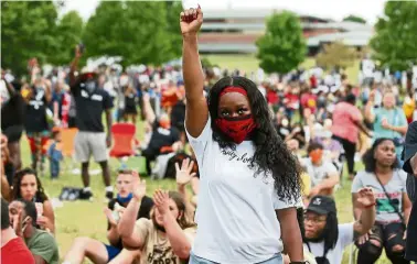  ??  ?? Lest we forget: People listening to speakers in Tulsa, Oklahoma, during a rally to mark Juneteenth. —AP