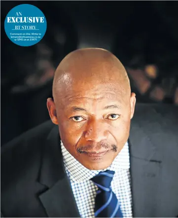 ?? Picture: James Oatway ?? ‘I’ve got the keys. They’re looking for the keys to the big safe,’ says PIC CEO Dan Matjila.