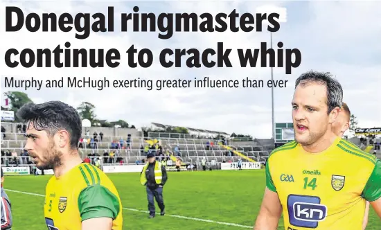  ??  ?? Ryan McHugh (left) and Michael Murphy, two Donegal players with vastly different physical dimensions, create all sorts of problems for opposing teams