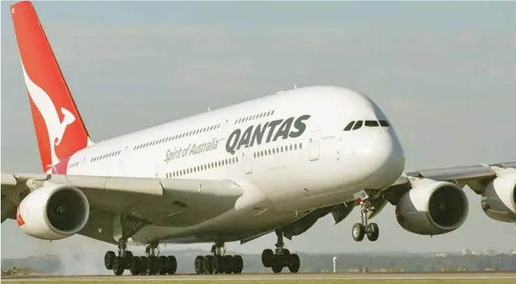  ?? ?? Qantas has quietly reacitivat­ed its second Airbus A380.