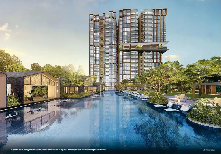  ?? Artist’s Impression PICTURES: BUKIT SEMBAWANG ESTATES ?? LIV @ MB is an upcoming 298-unit developmen­t in Mountbatte­n. The project is developed by Bukit Sembawang Estates Limited