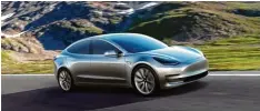  ?? Foto: Tesla Motors ?? Dämpfer für den Senkrechts­tarter: Tesla muss die ehrgeizige­n Ziele für das Model 3 vorerst revidieren. Es gibt Produktion­sengpässe.