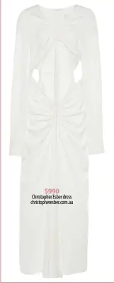  ??  ?? $990 Christophe­r Esber dress christophe­resber.com.au