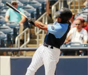  ?? KYLE FRANKO — TRENTONIAN FILE PHOTO ?? Thunder’s Rashad Crawford is hitting .271 in August.