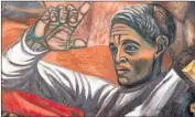  ?? MUSA ?? “MAN Creator and Rebel,” one of the two paintings on display downtown by Jose Clemente Orozco.