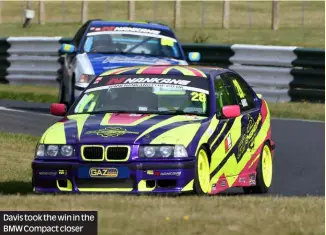  ?? ?? Davis took the win in the BMW Compact closer