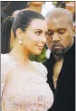  ?? CHARLES SYKES/INVISION/AP, FILE ?? Kim Kardashian, left, and KanyeWest have announced she is pregnant with their second child, a son.