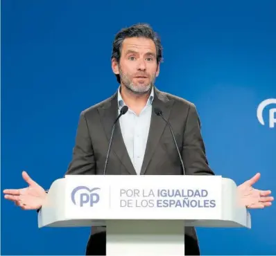  ?? MARTA FERNÁNDEZ JARA (EP) ?? Borja Sémper valoraba ayer en Madrid los resultados de las elecciones vascas.