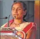  ?? HT PHOTO ?? Farm widow Vaishali Yede addressing the 92nd Akhil Bhartiya Marathi Sahitya Sammelan in Yavatmal, on Friday.