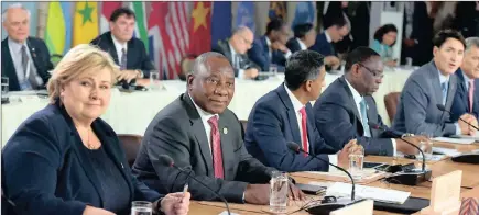  ??  ?? President Cyril Ramaphosa participat­es in the G7 Outreach working session in Charlevoix, Quebec, Canada.