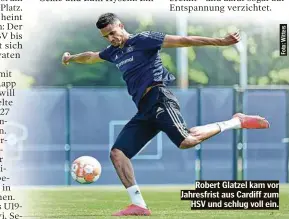  ?? ?? Robert Glatzel kam vor Jahresfris­t aus Cardiff zum HSV und schlug voll ein.