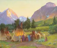  ??  ?? Joseph Henry Sharp (1859-1953), Crow Encampment. Oil on canvas, 30 x 36 in. Estimate: $300/500,000
