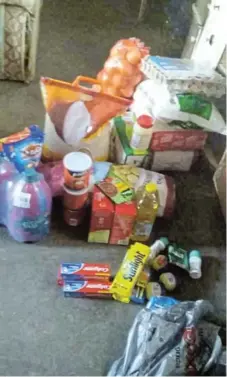  ?? Picture: SUPPLIED ?? THANK YOU: Food parcels bought for a family in Ezibeleni through donations made by people after an appeal was made by a concerned Ezibeleni resident