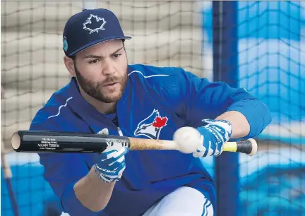  ?? NATHAN DENETTE/THE CANADIAN PRESS ?? Blue Jays catcher Russell Martin may get a shot at playing short stop during the regular season.