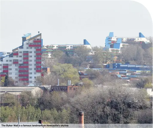  ??  ?? The Byker Wall is a famous landmark on Newcastle’s skyline