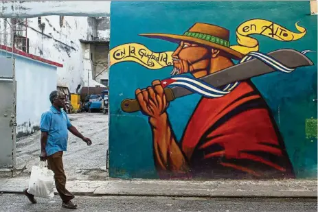  ?? — AFP ?? Graffiti was until recently uncommon in Cuba’s tightly-controlled public spaces.