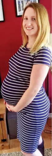  ??  ?? Bump: Her triplets are due in weeks