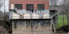  ?? File ?? In this March 2021 file photo, a view across the Oostanaula River shows Rome’s raw water intake station that is producing a very minimal amount of water now. The city has filed a lawsuit against close to 30 major textile manufactur­ers in the Dalton area for polluting the river with perfluorin­ated chemicals.