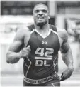  ?? L.G. PATTERSON AP ?? Michael Sam on Thursday improved on his scouting combine efforts in the 40-yard dash and vertical jump.