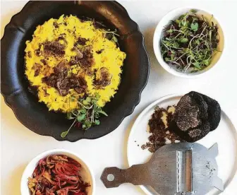  ?? Ajna Jai / Contributo­r ?? In Black Truffle Pilaf, saffron and mace add a sweet note to the earthy truffle.