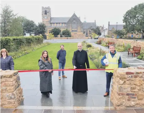  ??  ?? From left Judith Miller, Cllr Rebecca Atkinson, Phil Dorian, Canon Provost Sunderland Minster Stuart Bain and Adrian Barton.