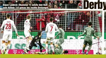  ?? ?? Dejan Ljubicic (Nummer 7) setzte den Ball zum Kölner 1:0 genau ins rechte Dreiangel.