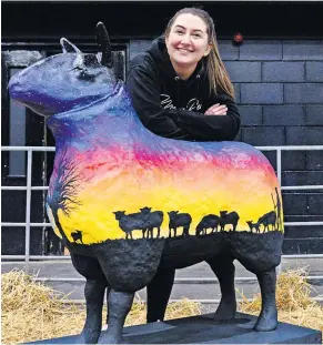  ?? ?? Stunning scene Hamilton artist Megan Reilly with her Shepherd’s Delight creation for the Flock to the Show art trail