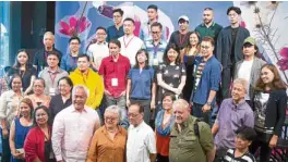  ??  ?? 14th Cinemalaya organizers and filmmakers at the Cultural Center of the Philippine­s main lobby