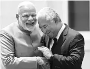  ?? PHOTO: PTI ?? Prime Minister Narendra Modi with Portuguese Prime Minister Antonio Costa at the Necessidad­es Palace in Lisbon, Portugal on Saturday