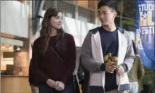  ?? MURRAY CLOSE, STX FILMS ?? Erwin, played by Hayden Szeto, right, is as socially awkward as Haliee Steinfeld’s character, Nadine.