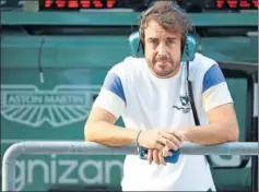  ?? ?? Fernando Alonso, durante el test con Aston Martin en Yas Marina.