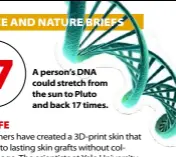  ??  ?? A person’s DNA could stretch from the sun to Pluto and back 17 times.