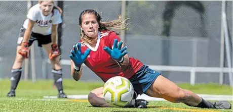  ?? STEPHEN LEITHWOOD BROCK UNIVERSITY ?? Virtual workouts are helping Marilena Spagnolo to prepare for a fifth, and final, season as a goalkeeper on the Brock University women's soccer team.