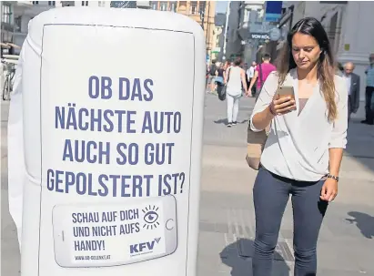  ?? Picture: CEN ?? Salzburg, Austria, has taken drastic action to cut the number of accidents suffered by smartphone users