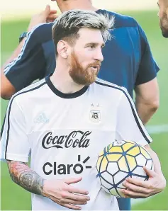  ??  ?? Argentina’s player Messi attends a training session at the Cidade do Galo training centre in Vespasiano, Brazil in the file photo. — Reuters photo