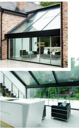  ??  ?? Below: The structural glazing for this elegant kitchen-diner extension was supplied by Pilkington Glass (www.pilkington. com). The largest size for one of its toughened panes is 6,000mm x 3,210mm