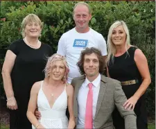  ??  ?? Bernie and Trevor pictured with Bernie’s mum, Margaret Kearney, brother Ronan Kearney and sister Denise Sheill.