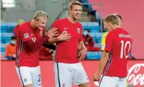  ??  ?? Rising stars… can Odegaard and Haaland guide Norway to their first World Cup finals since 1998?