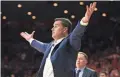  ??  ?? Arizona coach Sean Miller reacts during Saturday’s game against Gonzaga.