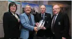  ??  ?? Paddy Lonergan and Michael Dempsey from Rosslare Golf Club which won Hidden Gems, Overall and (below) Terry Kelly (Roe Park) wins Best Manager