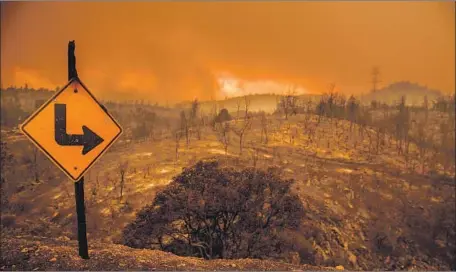  ?? Marcus Yam Los Angeles Times ?? FIRE DESTRUCTIO­N in the rural areas outside Redding. Last week’s fire vortex adds a layer of unpredicta­bility and danger.