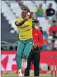  ?? PICTURE: BACKPAGEPI­X ?? ON FIRE: Lungi Ngidi in action in the T20 Series between South Africa and Sri Lanka in Cape Town on Wednesday.