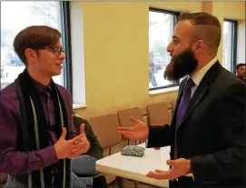  ?? MACOMB DAILY FILE PHOTO ?? Taylor Trupiano, left, and his attorney Nicholas Somberg discuss his case outside the courtroom at 39th District Court in Roseville.