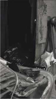  ?? Leah Millis / The Chronicle ?? Oakland: Sheila Williams, 55, sits outside of the tiny home that she shares with her husband.