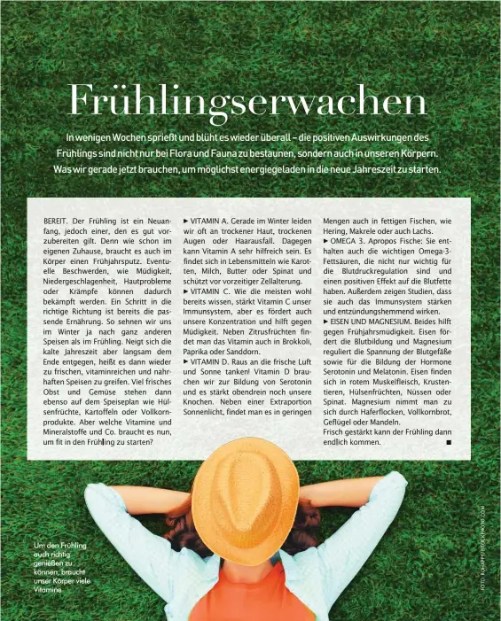  ?? ?? Um den Frühling auch richtig genießen zu können, braucht unser Körper viele Vitamine