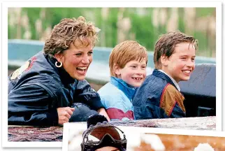  ??  ?? ▲Diana enjoys a splash of fun with Harry and William in 1993. ▶“Diana would be proud of Kate,” Diana’s former butler Paul Burrell tells Closer of the way Kate prioritize­s Charlotte and George’s needs. “These precious days can never be brought back.”