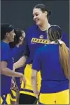  ?? Robert Gauthier Los Angeles Times ?? AT 6-FEET-8, Liz Cambage, 30, stands out in a crowd, especially when she’s with her Sparks teammates.